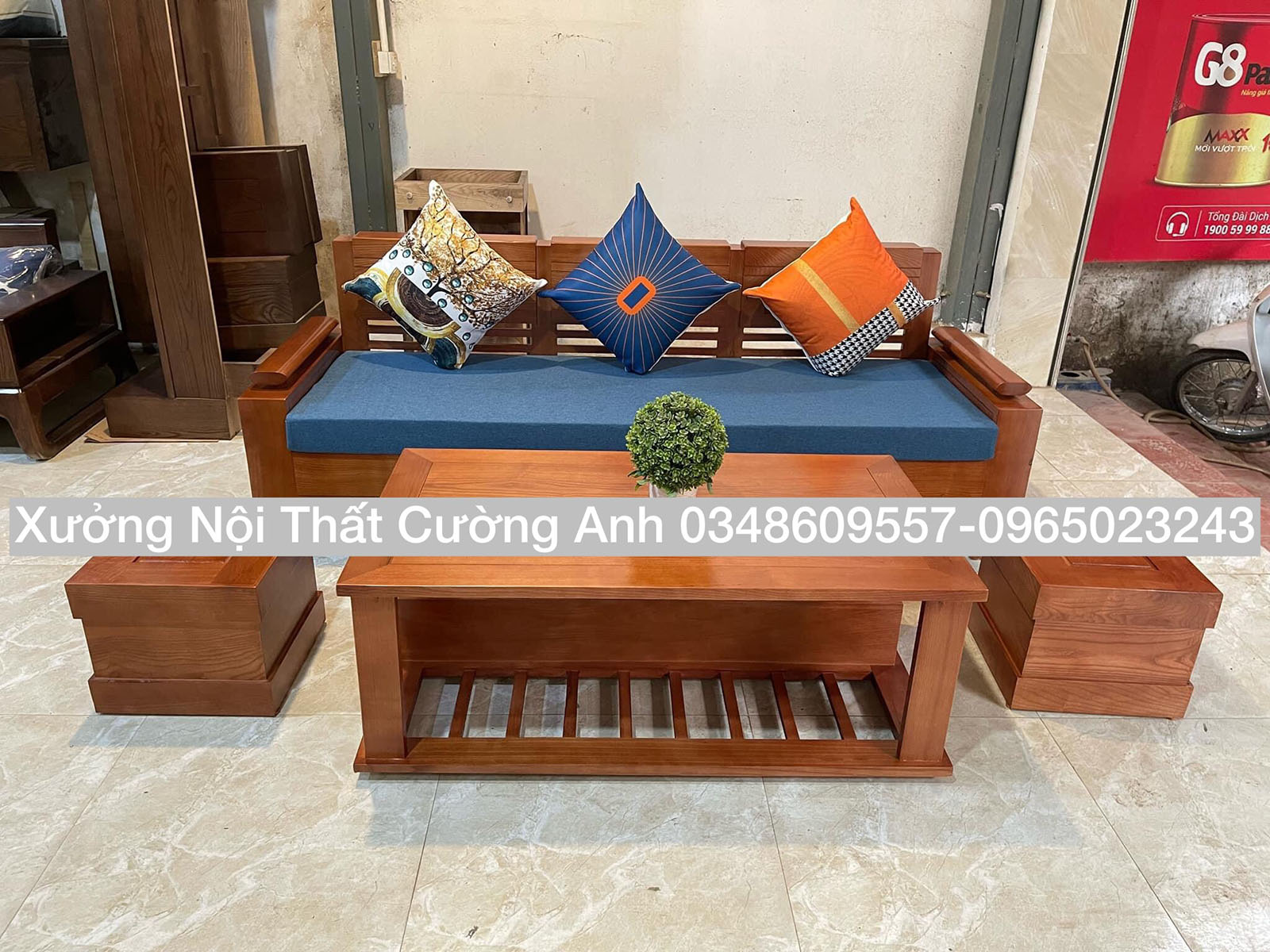 sofa gỗ phòng khách giá rẻ
